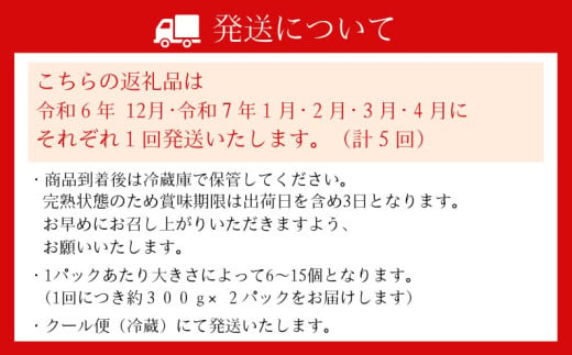 （冷蔵）（定期便） 計5回 【12月・1月・2月・3月・4月】 古都華 300g×2 ／ 丸笑いちご園 今朝摘み フルーツ 苺 イチゴ 果物 新鮮 完熟 朝採り 高級 甘い 奈良県 葛城市