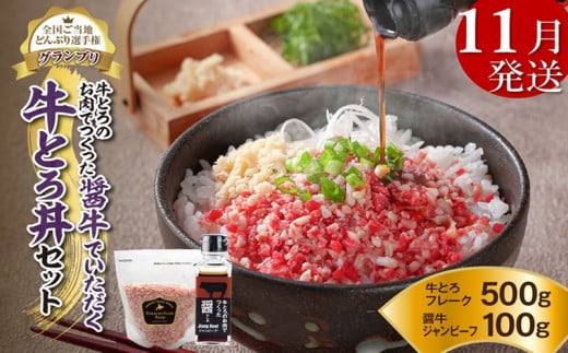 【11月発送】発送月が選べる！受賞歴多数！人気の牛とろ丼セット 500g 牛とろのお肉でつくった醤（ひしお）付き_S006-0023