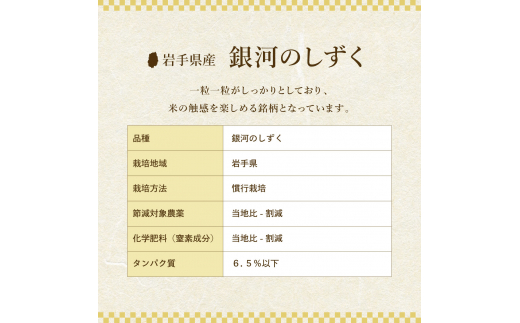 【12か月定期便】盛岡市産銀河のしずく10kg×12か月