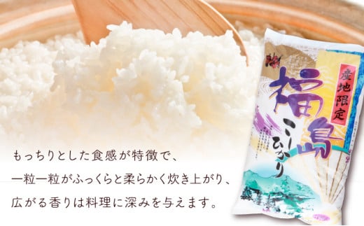 【5ヶ月定期便】福島コシヒカリ 計50kg 【10kg×5袋 ご飯 ごはん 米 こめ お米 弁当 白米 国産米 銘柄米 ブランド米 おにぎり 国産 全5回 お届け】【07521-0082】