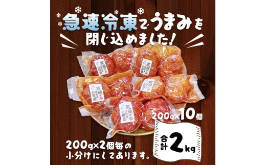 国産煮込みハンバーグ 2kg（200g×10個）【 冷凍 国産 ハンバーグ 煮込みハンバーグ 煮込み はんばーぐ 牛 豚 牛肉 豚肉 簡単 小分け 国産牛 京都 綾部 肉屋 老舗 国産肉 】