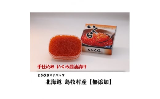 『手仕込』 いくら醤油漬け 沖獲れ鮭卵 250g×1パック＜北海道 島牧村産＞【1451281】