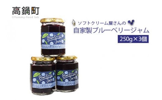 ＜ソフトクリーム屋さんの自家製ブルーベリージャム250g×3＞