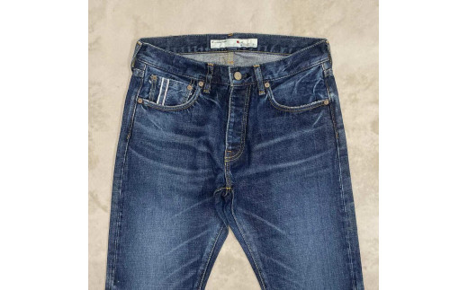 CK78【岡山デニム】USED加工ジーンズ［INDIGO・スリムテーパード］／28インチ