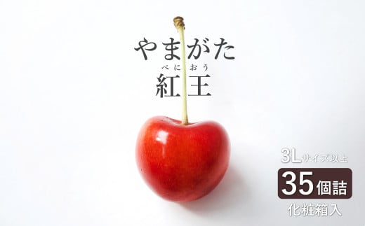 【2025年6月～発送分先行受付】さくらんぼ「やまがた紅王」35粒(3L～4L・290g以上化粧箱)_H200(R7)