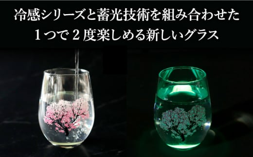 温度で変化する器 × 蓄光『月光 冷感 桜』【丸モ高木陶器】 グラス コップ 酒器  [TBA151]