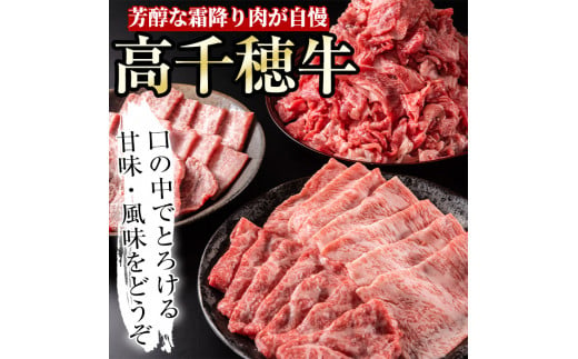 ＜定期便・3回(連続)＞高千穂牛・定期便(3ヶ月)国産 宮崎県産 宮崎牛 牛肉 煮込み料理 小間切れ すきやき 焼肉 霜降り A4 和牛【MT009】【JAみやざき 高千穂牛ミートセンター】