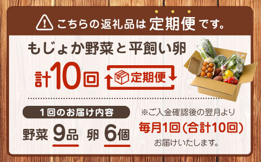 【定期便10回】もじょか 野菜 と 平飼い 卵 (計10回お届け)