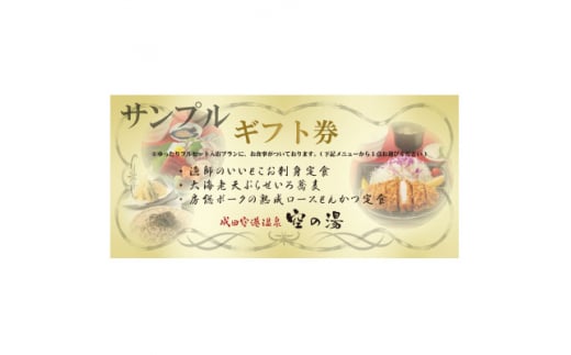 成田空港温泉 空の湯のギフト券 入浴とお食事のセット 3,000円分【1367094】