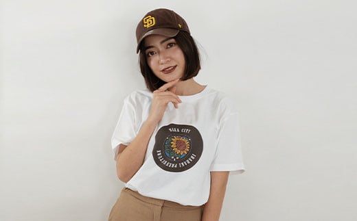 那珂市 マンホールＴシャツ 白 S M L XL ひまわり ご当地オリジナルデザイン オリジナルギフト 都道府県 リンクコーデ Tshirt ティーシャツ Tシャツ ご当地グッズ おしゃれ カラー 半袖 Ｔシャツ グラフィック アート STREET ストリート