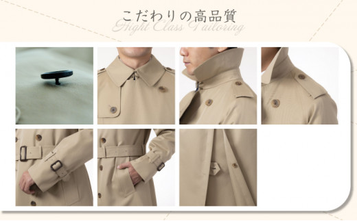 トレンチコート（男性用）「The Trench -mens-」＜ネイビー＞　 送料無料 青森県 七戸町 羽織 アパレル 服 洋服 上着 羽織 コート トレンチコート 秋 冬 春 ロング丈 メンズ 男性 シンプル 普段着 綺麗め 通勤 スーツ【02402-0161】