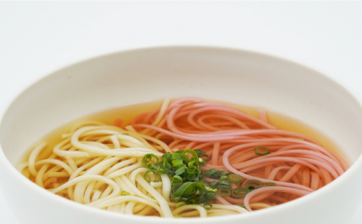 五島うどん2色セット（紅白） あごだしスープ付き / 乾麺 麺 あごだし お祝い 贈り物 ギフト 名物 上五島