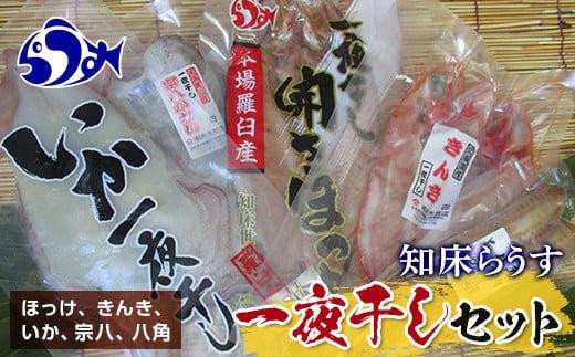 知床らうす 一夜干しセット 魚 北海道 海産物 魚介 魚介類 ほっけ ホッケ キンキ きんき めんめ いか 宗八カレイ 八角 干物 魚 肴 ご飯のお供 おかず 羅臼町 北海道 生産者 支援 応援