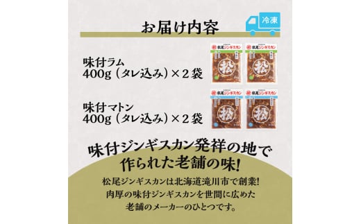 肩肉食べ比べセット 計1.6kg 味付ラム 味付マトン 各400g×2 仔羊 羊 ラム ジンギスカン 味付 肩肉 食べ比べ セット 詰合