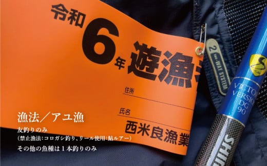 令和6年 一ツ瀬川水系の遊漁証です