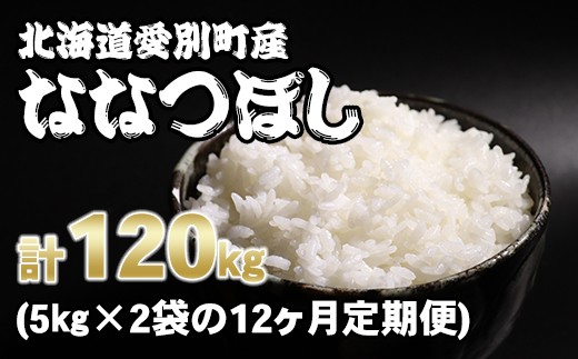 愛別町産米（ななつぼし5kg×2袋）12ヶ月定期配送【A14303】