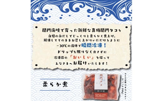 関門タコ 柔らか煮 3個セット 750g 冷凍 タコ 蛸 たこ おつまみ ご飯のお供 おかず 食べきりサイズ 保存 便利 関門海峡 下関 山口