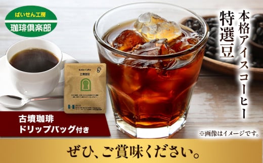 本格アイスコーヒー特選豆 500g 豆 ＆ 古墳珈琲ドリップバッグ 1袋 株式会社ばいせん工房 珈琲倶楽部《30日以内に出荷予定(土日祝除く)》大阪府 羽曳野市 コーヒー 豆 アイスコーヒー 特選豆