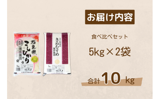 150254【令和6年産】しまね川本 こしひかりきぬむすめ 食べ比べセット各5kg（計10kg）