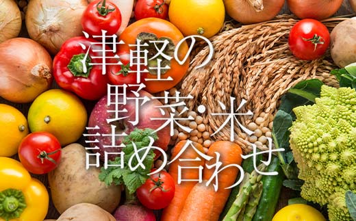 津軽のお米 5kg＆季節の野菜詰合せ 【中泊町特産物直売所ピュア】旬の野菜 旬野菜 旬 新鮮 食品 グルメ  野菜 美味しい 甘い おいしい サラダ 白米 精米 米 お米 おこめ コメ 東北 青森県 中泊町 F6N-039