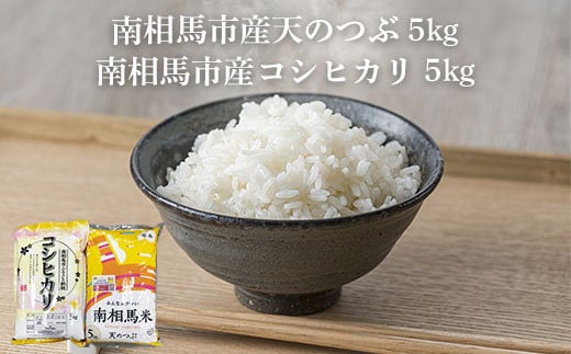 【令和6年産】南相馬市産「天のつぶ」５kg+「コシヒカリ」５kg 食べ比べセット ふくしま未来農協