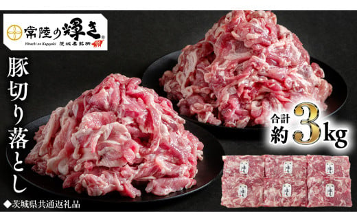 【 常陸の輝き 】 豚 切り落とし 500g×6パック （ 約3kg ） (茨城県共通返礼品) 国産 国内産 豚肉 ポーク 豚こま 小間切れ カレー 焼きそば 炒め物 贈り物 ギフト