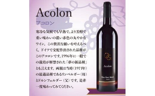 【OcciGabi Winery】アコロン　【余市のワイン】 ワイン 赤ワイン アコロンワイン 人気ワイン 余市のワイン 北海道のワイン 日本のワイン 国産ワイン お酒