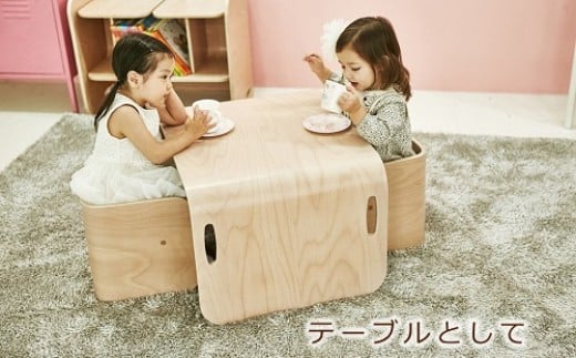 コロコロチェア＆デスク　ブラックウォールナット・専用デスクマットセット（子ども向け机と椅子のセット）