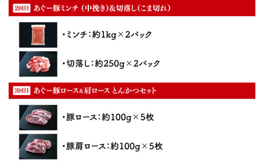 【3回定期便】あぐー豚の定期便B（AG020）