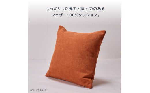 460095001 blocco フェザー100％ クッション [48cm×48cm/テラコッタ]