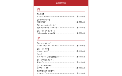 【余市町感謝祭2024】lot06 12人のワイン造り手と特産品のセット