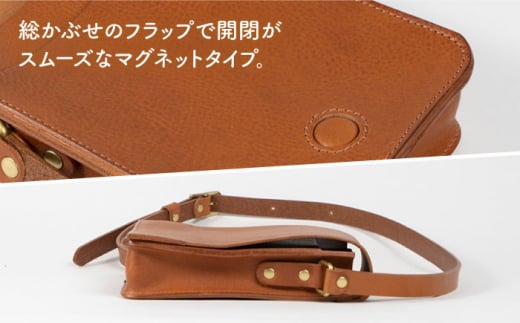 【チョコ】マグネットフラップ の ショルダーバッグ 糸島市 / LADIES&GENTLEMEN 鞄 レザー 革製品 革鞄 カバン [ADK038-2]