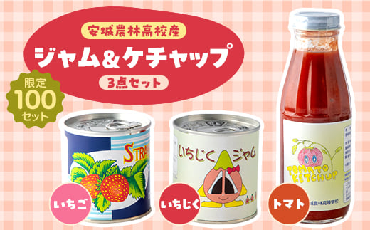 限定100セット＜安城農林高校産＞高校生が作ったいちごジャム・いちじくジャム・トマトケチャップ【1480183】