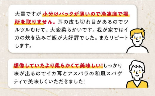 【全3回定期便】剣先いか の耳 3kg 《対馬市》【一般社団法人 対馬地域商社】 シロイカ 新鮮 肉厚 海鮮 BBQ 天ぷら 魚介 おかず いか [WAC047]