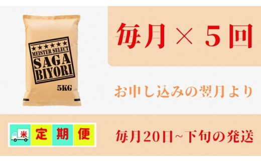 CI746【みやきなでしこ】応援米【５回定期便】さがびより白米５kg 佐賀県産 女子サッカー応援