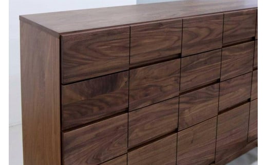 チェスト タンス 幅102 6段 奥行44 ウォールナット 無垢 桐たんす 箪笥 婚礼 衣類収納 大川家具 丸田木工 ココ