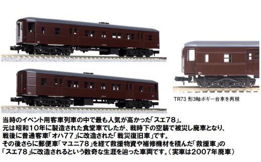 K006-24 【Nゲージ】懐かしのチョコレート色の列車が行く。EF55+旧形客車セット（動力付き）