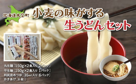 「小麦の味がする」生うどんセット150g2食入り3パック 【 ふるさと納税 人気 おすすめ ランキング うどん ウドン 饂飩 セット つゆ かき揚げ 麺 北海道 大空町 送料無料 】 OSR002