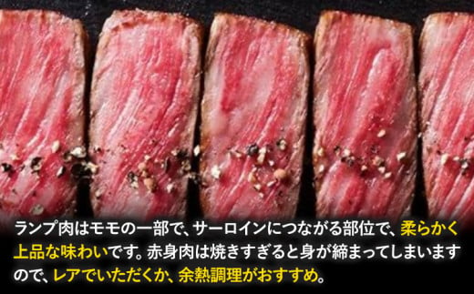 国産牛 ランプステーキ 約400g  約200g×2枚 ヒマラヤレッド岩塩 100g (株)仲辻《30日以内に出荷予定(土日祝除く)》大阪府 羽曳野市 送料無料 牛肉 牛 国産 ステーキ 焼き肉 ランプ 岩塩