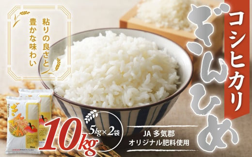 コシヒカリ「ぎんひめ」10㎏ (5㎏×2 ) 多気郡産 米 コメ 精米 白米 10kg 5kg 国産 ごはん 人気 おすすめ こしひかり 三重県 多気町 JA‐08