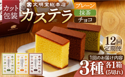 カステラ 長崎 贈答 ギフト 詰め合わせ 人気 和菓子 送料無料 常温 かすてら ざらめ ザラメ 文明堂 個包装 定期 定期便