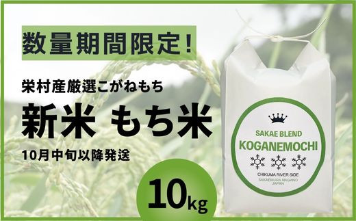 【数量期間限定】もち米 新米(令和5年産)　栄村産こがねもち　10kg 予約受付始めます！