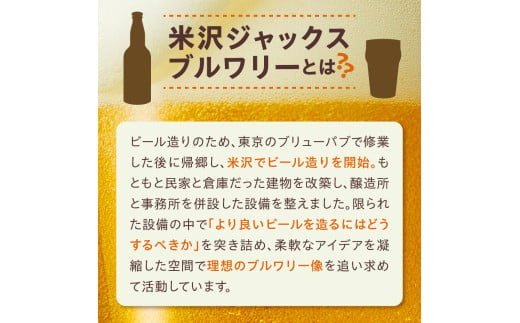 クラフトビール ゴールデンエール 6本 （ 1本 330ml ） 瓶ビール 瓶 地ビール ビール 地酒 柑橘系 の香り 爽やか な 飲み口 米沢ジャックスブルワリー 山形県 米沢市