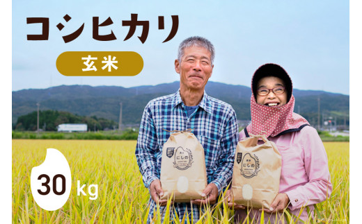 【期間限定発送】 米 令和6年 コシヒカリ 玄米 30kg ×1 [農家にしの 石川県 宝達志水町 38600880] 米 お米 ご飯 ごはん こしひかり 石川 美味しい