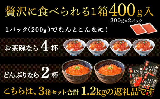 しぶやのいくら醤油漬（ますいくら）1.2kg（200g×6） いくら 醤油漬け 北海道 小分け 白老町