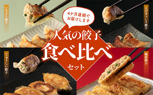 【定期便】4ヵ月連続 餃子工房いろどり食べ比べセット 冷凍生餃子 ぎょうざ ギョウザ 惣菜 F4H-0215