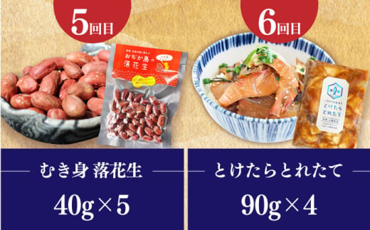 【全6回定期便】 毎月違ったお品が届く！ 小さな島の贈り物 10万円 100,000円 魚醤3本 ドレッシング ピーナッツペースト＆ジンジャーシロップ おぢかんうまか米 落花生 ヒラマサのつけ丼 [DYZ018]