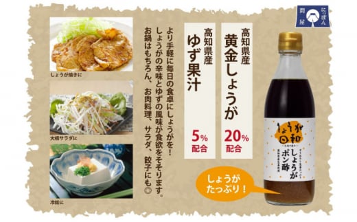 しょうがポン酢360ml 10本セット 【旭フレッシュ株式会社】 [ATBS010]