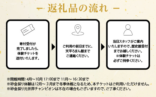 日本初の産金地・天平ろまん館本気採り砂金採り体験60分コースペア券