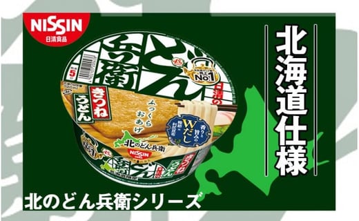 日清　北のどん兵衛　うどんセット＜天ぷら・きつね＞各1箱・合計2箱